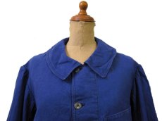 画像4: 1950's  French Metal Button Cotton Work Jacket　BLUE　size M 位 (表記なし) (4)