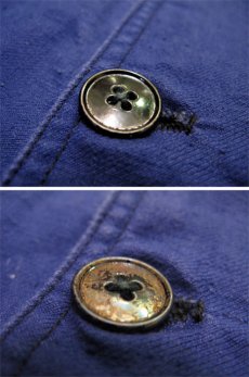 画像3: 1950's  French Metal Button Cotton Work Jacket　BLUE　size M 位 (表記なし) (3)