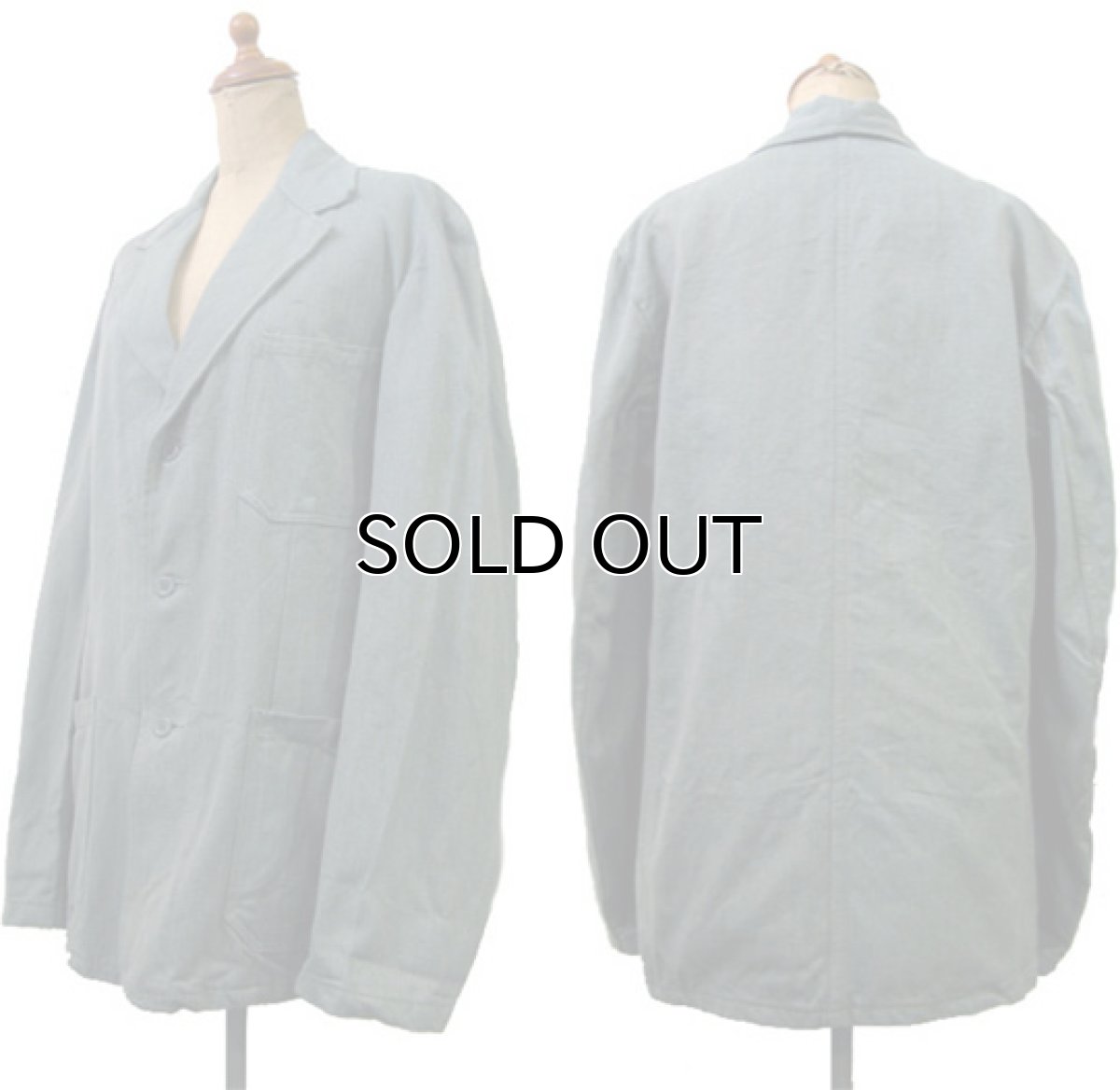 画像2: 1950's Swedish 3-Button Cotton Work Jacket DEAD STOCK - one wash　GREEN　size M - L  (表記 なし) (2)