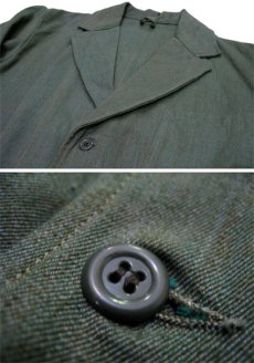 画像5: 1950's Swedish 3-Button Cotton Work Jacket DEAD STOCK - one wash　GREEN　size M - L  (表記 なし) (5)