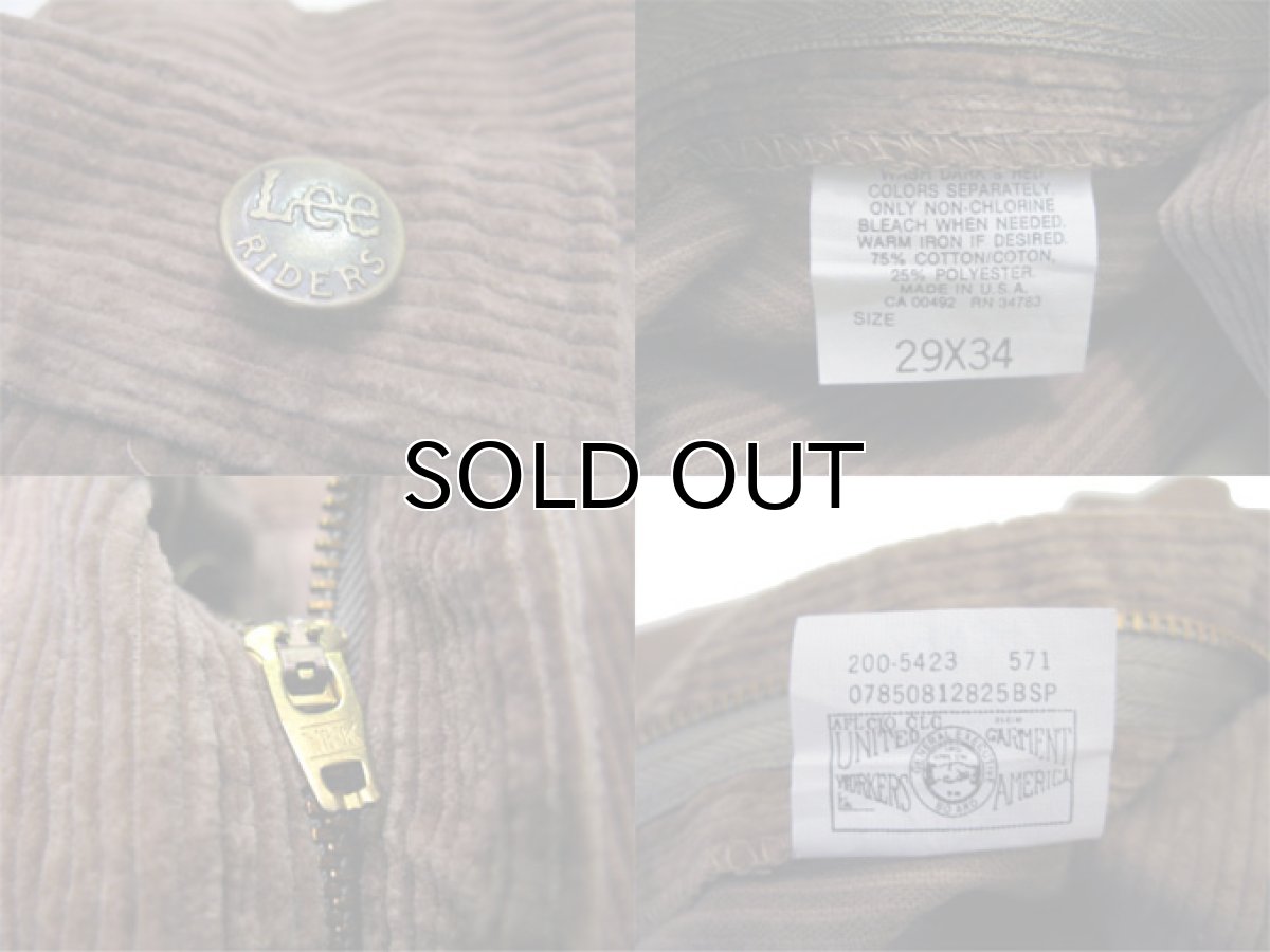 画像4: 1980's "Lee" lot 200-5423 Straight Corduroy Pants made in USA  DEAD STOCK color : BROWN size w 29 inch (表記 w 29 inch) (4)