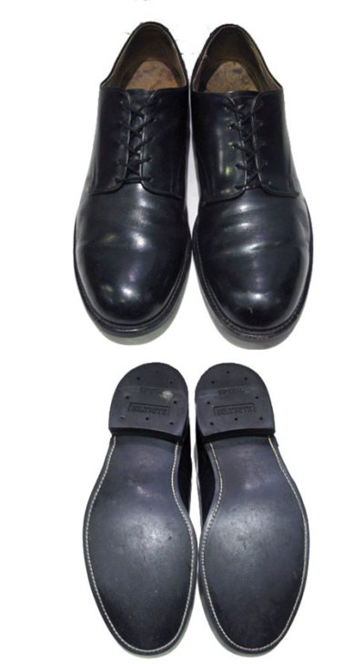 画像1: 1980's "US NAVY" Oxford Service Shoes　BLACK　size 10 R  ( 28 cm )