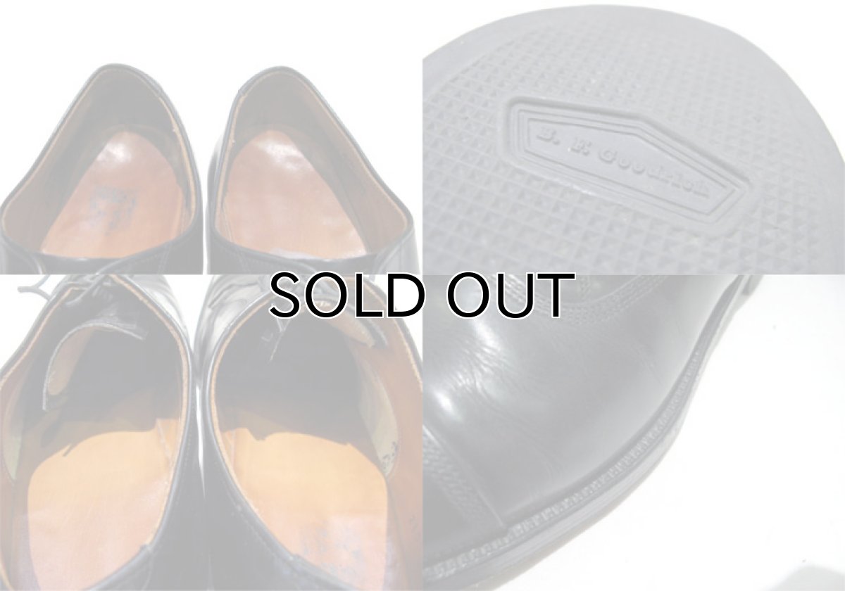 画像4: ~1970's UNKNOWN Straight Tip Leather Shoes BLACK size 9 1/2 B  ( 27~27.5 cm ) (4)