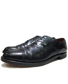 画像1: ~1970's UNKNOWN Straight Tip Leather Shoes　BLACK　size 9 1/2 B  ( 27~27.5 cm ) (1)