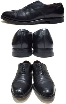 画像2: ~1970's UNKNOWN Straight Tip Leather Shoes　BLACK　size 9 1/2 B  ( 27~27.5 cm ) (2)