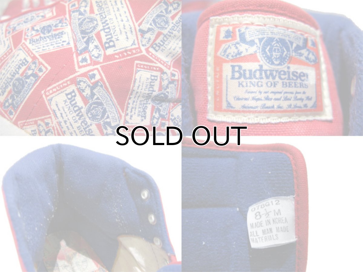 画像4: 1980's "Budweiser" Hi-Cut Canvas Sneaker   made in KOREA 総柄  size US 8 1/2 (26.5cm) (4)