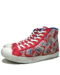 画像1: 1980's "Budweiser" Hi-Cut Canvas Sneaker   made in KOREA　総柄 　size US 8 1/2 (26.5cm) (1)