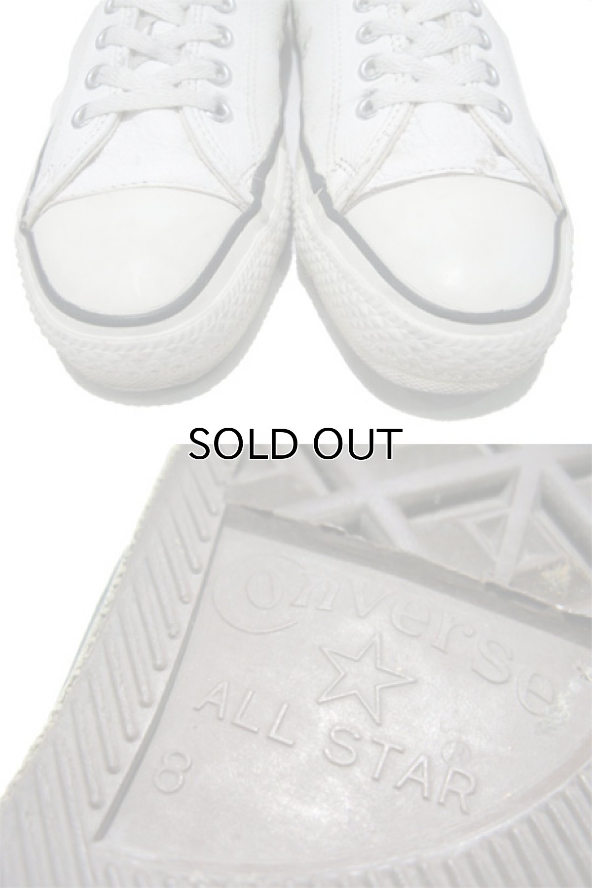 画像4: 1990's "CONVERSE" ALL STAR OX Leather Upper   made in USA WHITE  size US 8 (26.5cm) (4)