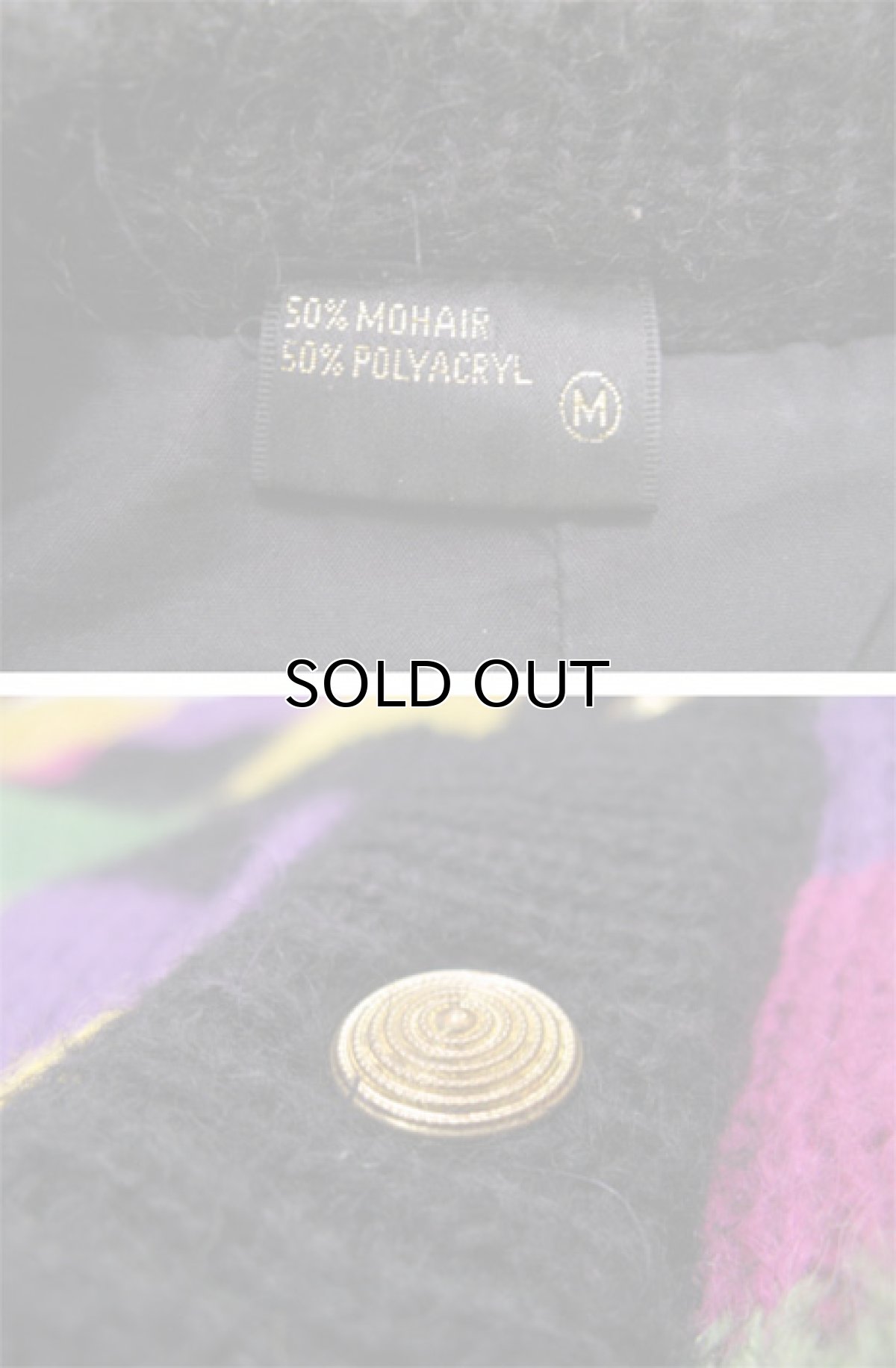 画像3: Europe Mohair Wool Check Pattern Cardigan size XL 位 ( 表記 M ) (3)