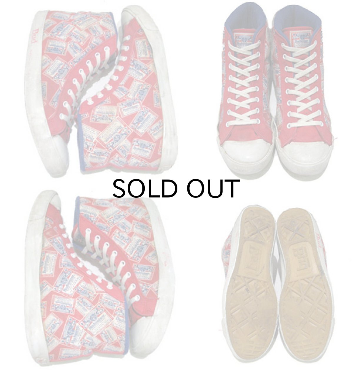 画像3: 1980's "Budweiser" Hi-Cut Canvas Sneaker   made in KOREA 総柄  size US 8 1/2 (26.5cm) (3)