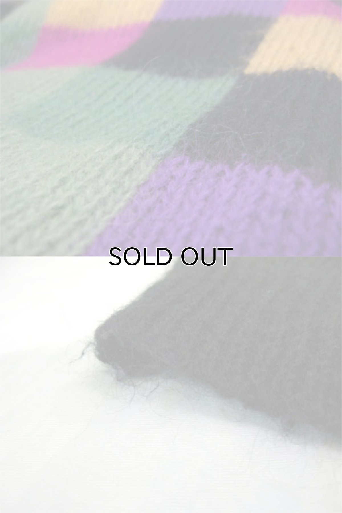 画像5: Europe Mohair Wool Check Pattern Cardigan size XL 位 ( 表記 M ) (5)