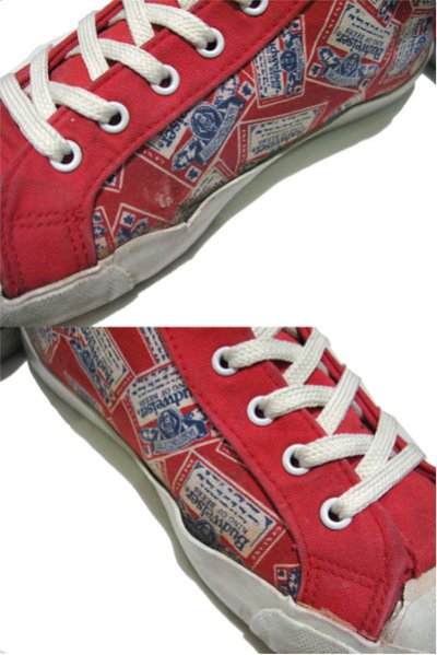 画像2: 1980's "Budweiser" Hi-Cut Canvas Sneaker   made in KOREA　総柄 　size US 8 1/2 (26.5cm)