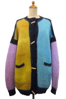 画像1: Europe Mohair Wool Toggle Cardigan　size M - L 位 ( 表記 なし ) (1)