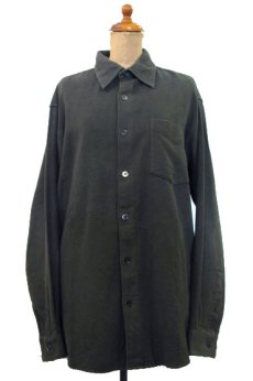 画像1: "J.Crew" L/S Solid Flannel Shirts  OLIVE系　size L位  (表記 M ) (1)