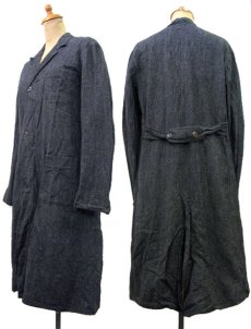 画像2: ~1950's Belgium "TUFACO" Salt and Pepper Atelier Coat Dead stock - one wash 　size S位 (表記 不明) (2)