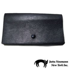 画像1: "JUTTA NEUMANN" Leather Wallet "the Waiter's Wallet"  color : BLACK / PURPLE 長財布 (1)