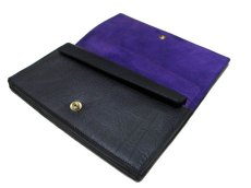 画像3: "JUTTA NEUMANN" Leather Wallet "the Waiter's Wallet"  color : BLACK / PURPLE 長財布 (3)