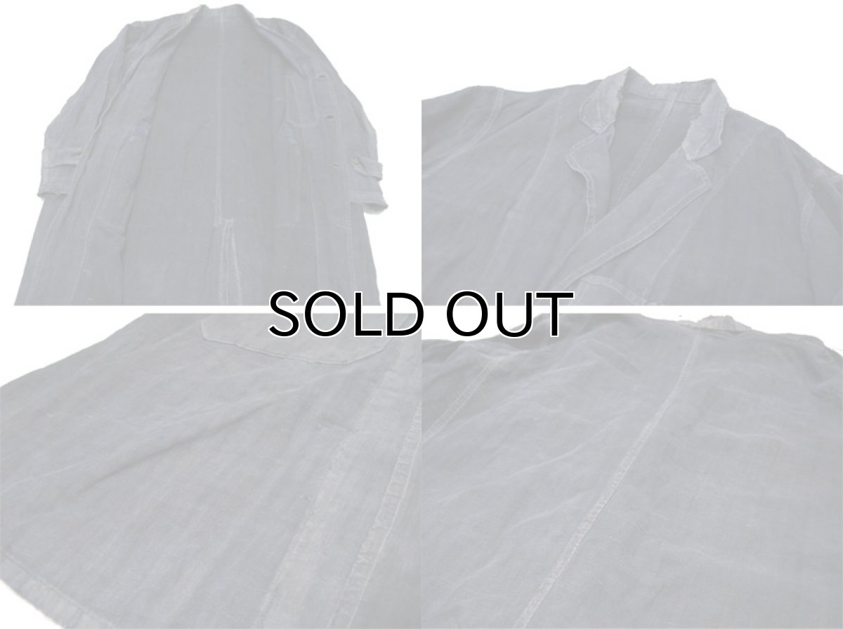 画像5: ~1940's French "ALA HOULETTE" Indigo Linen Work Coat　size L位 (表記 なし) (5)