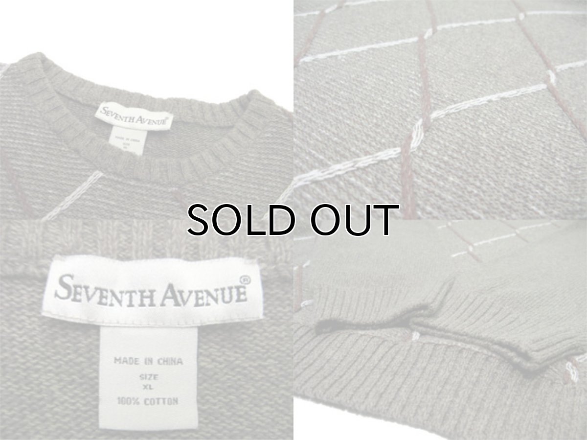 画像3: "Seventh Avenue" Big Size Design Sweater  Green系　size XL (表記 XL) (3)