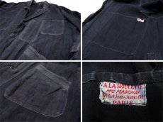 画像4: ~1940's French "ALA HOULETTE" Indigo Linen Work Coat　size L位 (表記 なし) (4)