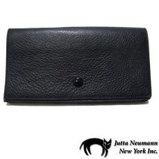 画像1: "JUTTA NEUMANN" Leather Wallet "the Waiter's Wallet"  color : BLACK / YELLOW 長財布 (1)