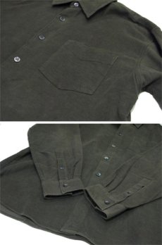 画像4: "J.Crew" L/S Solid Flannel Shirts  OLIVE系　size L位  (表記 M ) (4)