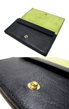 画像4: "JUTTA NEUMANN" Leather Wallet "the Waiter's Wallet"  color : BLACK / YELLOW 長財布 (4)