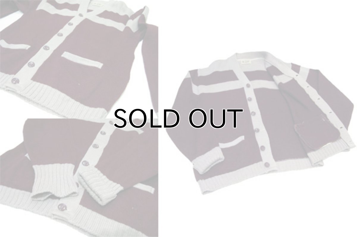 画像5: 1960's "Puritan" Two Tone Wool Cardigan  Maroon / Grey　size S - M (表記 無し) (5)