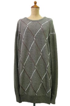 画像1: "Seventh Avenue" Big Size Design Sweater  Green系　size XL (表記 XL) (1)
