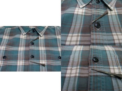 画像2: "J.Crew" L/S Check Flannel Shirts  GREEN系　size M位  (表記 S )