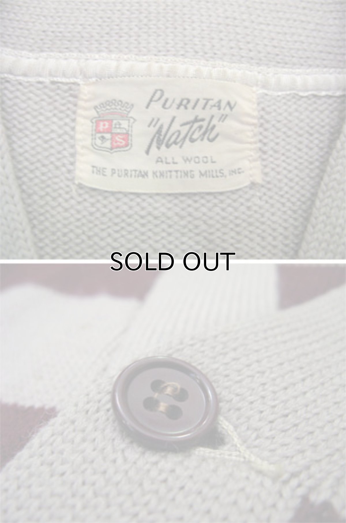 画像4: 1960's "Puritan" Two Tone Wool Cardigan  Maroon / Grey　size S - M (表記 無し) (4)