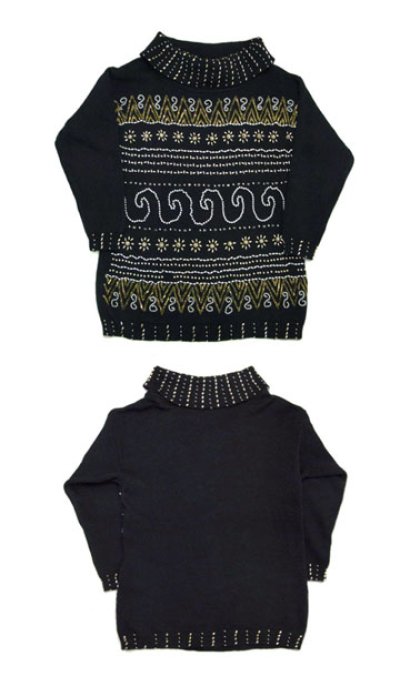 画像1: "Victoria Jones" Design Turtleneck Sweater　size L - XL (表記 M)