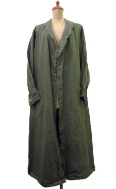 画像1: 1940's British Army Green Denim Coat　color : Green　size S位 (表記 不明) (1)