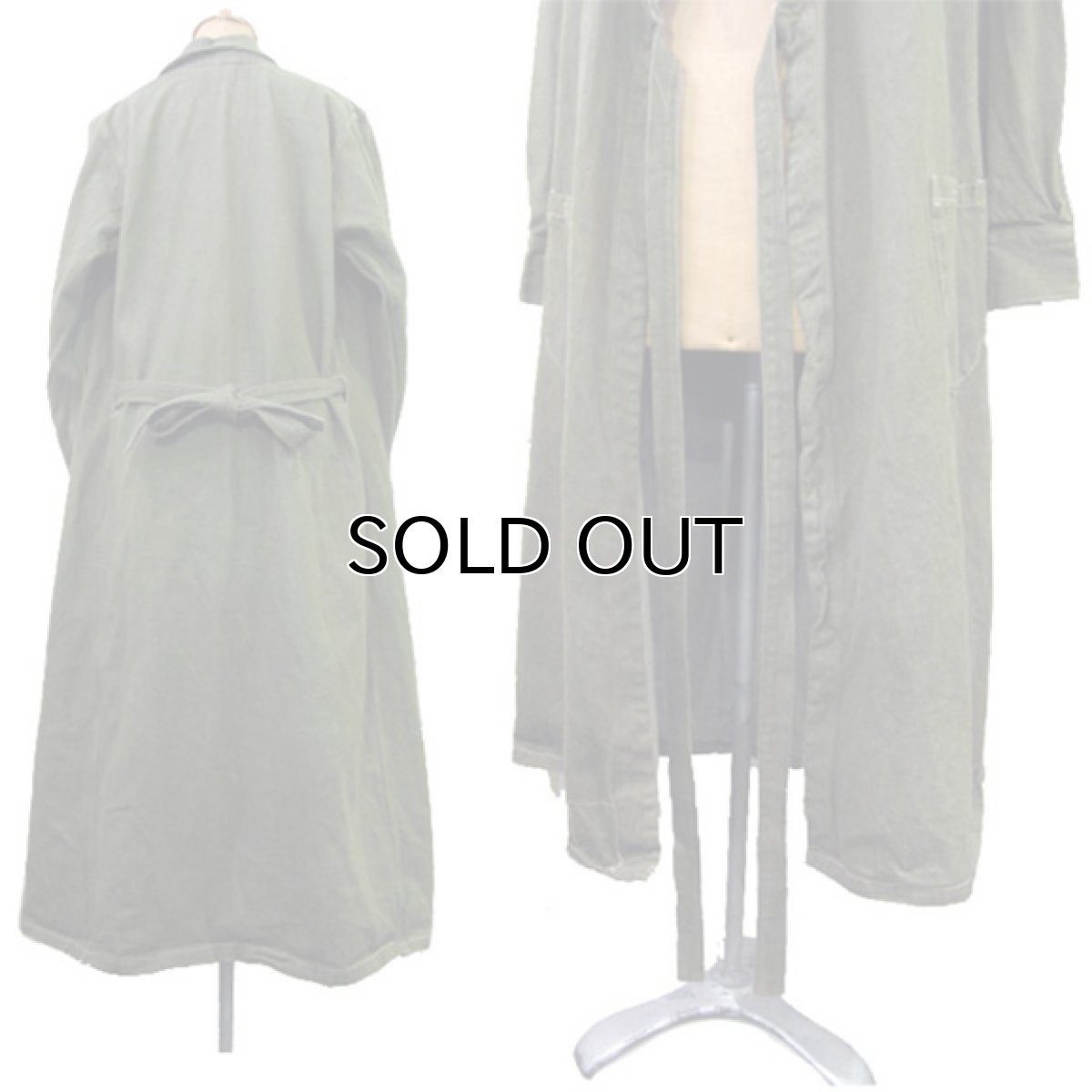 画像2: 1940's British Army Green Denim Coat color : Green size S位 (表記 不明) (2)