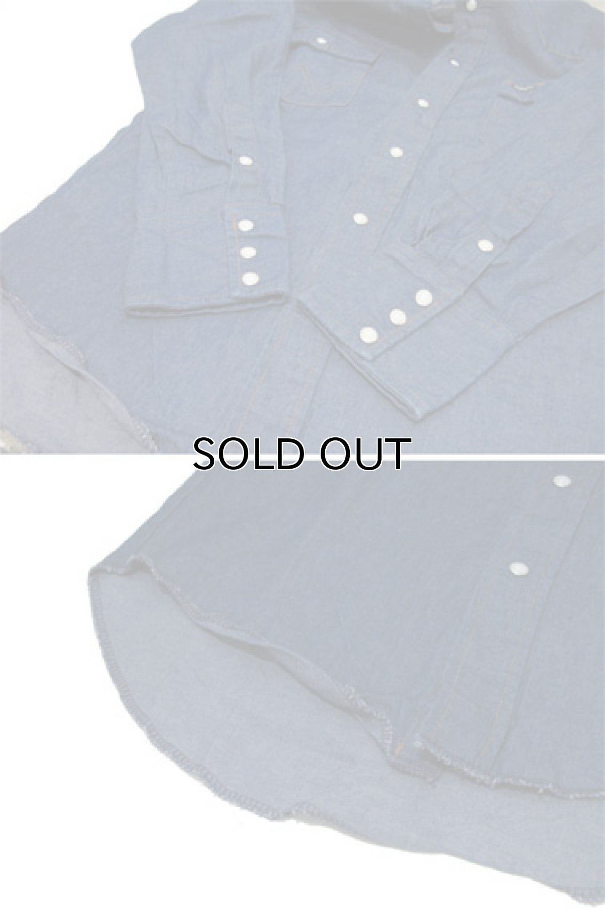 画像4: "Wangler" L/S Denim Western Shirts Dead Stock - onewash　size S位  (表記 14 1/2 x 32 ) (4)