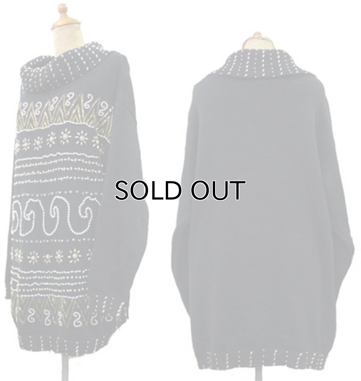 画像2: "Victoria Jones" Design Turtleneck Sweater size L - XL (表記 M) (2)