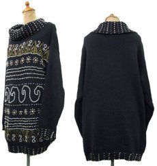 画像2: "Victoria Jones" Design Turtleneck Sweater　size L - XL (表記 M) (2)