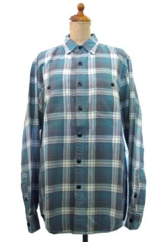 画像1: "J.Crew" L/S Check Flannel Shirts  GREEN系　size M位  (表記 S ) (1)