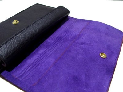 画像3: "JUTTA NEUMANN" Leather Wallet "the Waiter's Wallet"  color : BLACK / PURPLE 長財布