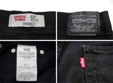 画像3: Levi's 511 Stretch Denim Skinny Pants　color : Black　size w 32 inch  (表記 30) (3)