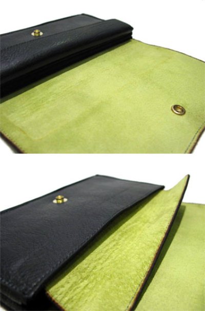 画像1: "JUTTA NEUMANN" Leather Wallet "the Waiter's Wallet"  color : BLACK / YELLOW 長財布