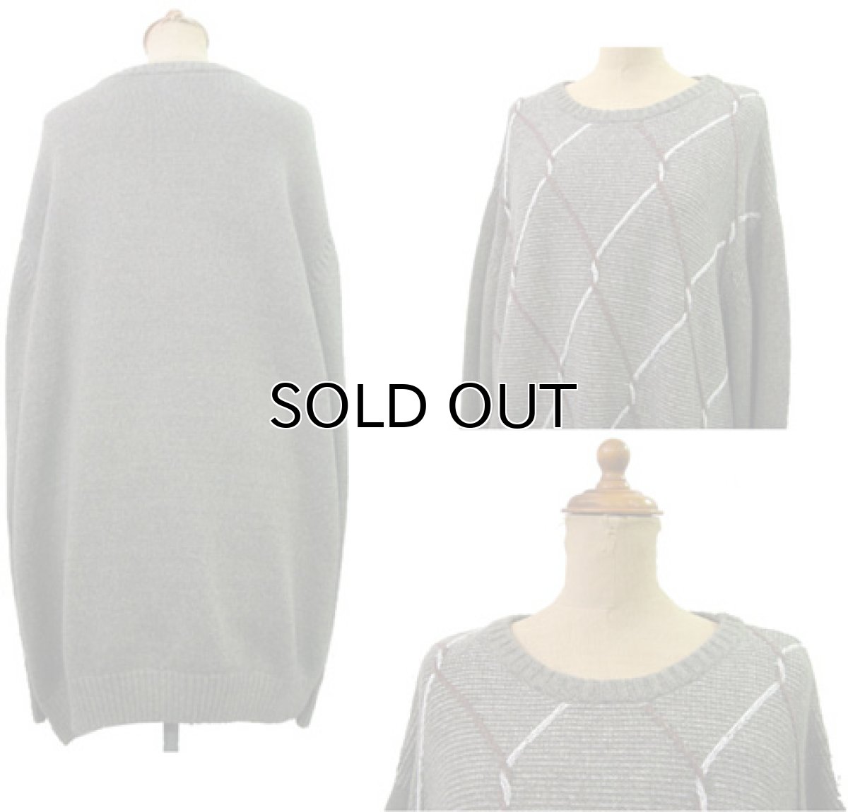 画像2: "Seventh Avenue" Big Size Design Sweater  Green系　size XL (表記 XL) (2)