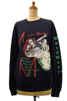 画像1: 1980's Hanes " M is for Manhood " Crew Neck Sweat　BLACK　size M 位 (表記 L) (1)