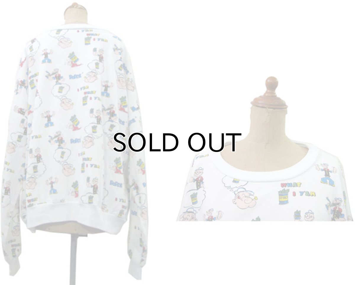 画像2: 1980's " POPEYE " Crew Neck Sweat WHITE size XL~ 位 (表記 なし) (2)