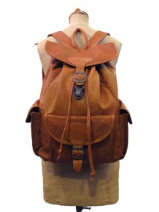 画像2: 1970's~ OLD Leather Back Pack 　BROWN　  (2)