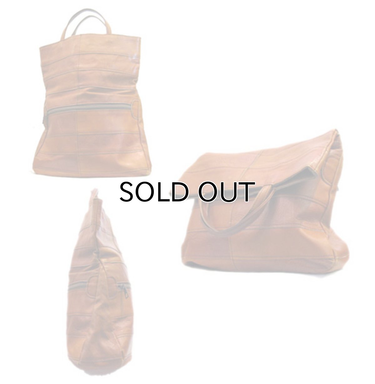 画像3: Europe Patch Work Leather Hand Bag 　Lt. BROWN　  (3)