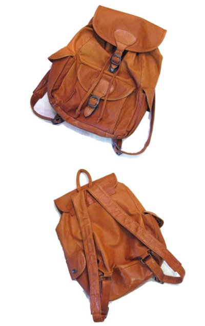 画像1: 1970's~ OLD Leather Back Pack 　BROWN　 