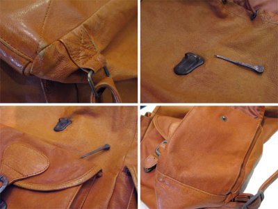 画像2: 1970's~ OLD Leather Back Pack 　BROWN　 