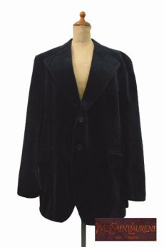 画像1: 1980's " Yves Saint Laurent " 3-Button Velour Jacket　size M -L (表記 20) (1)