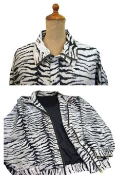 画像4: 1980's~ "FUDA" Animal Pattern Silk Jacket　"Zebra"　size L位 (表記 L) (4)